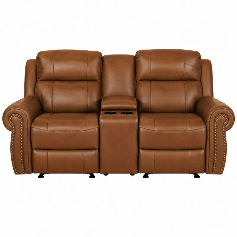 Dwuosobowa sofa relaksacyjna ze sk¨®ry naturalnej