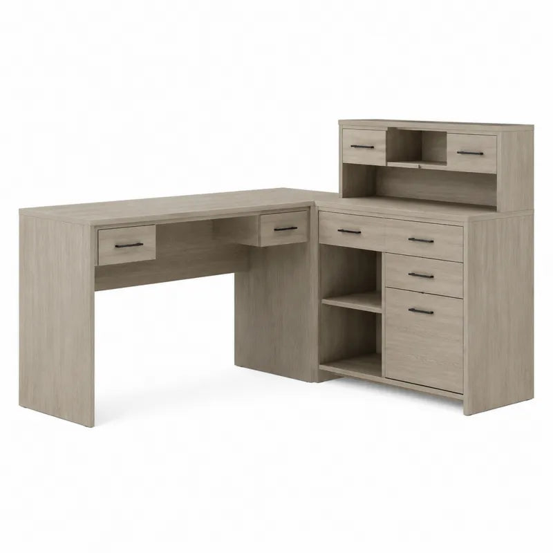 Biurko naro?ne z szufladami i p¨®?kami z p?yty wi¨®rowej 142x152x76