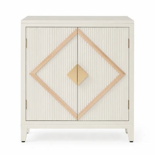 Kredens bia?y MDF z drewnian? ramk? 80x90x40