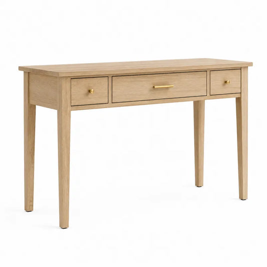 Biurko drewniane z trzema szufladami z drewna d?bowego 120x45x75